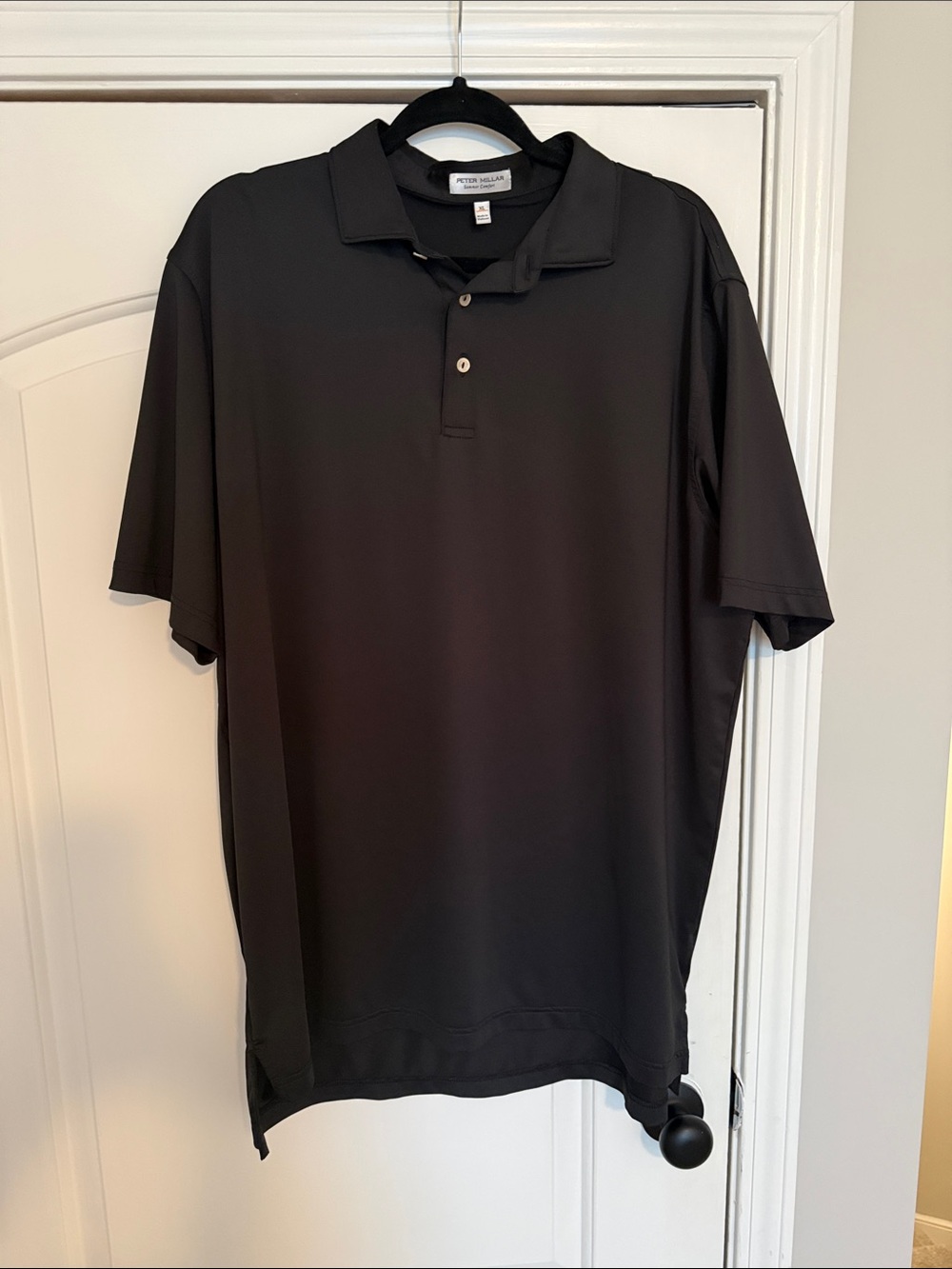 Peter Millar Black Short Sleeve Polo- Summer Comfort